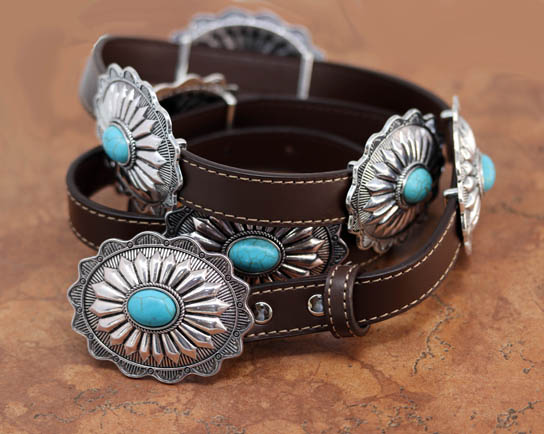 Southwest Turquoise Concho Belt