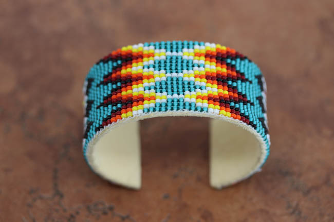 Navajo Leather Beaded Bracelet