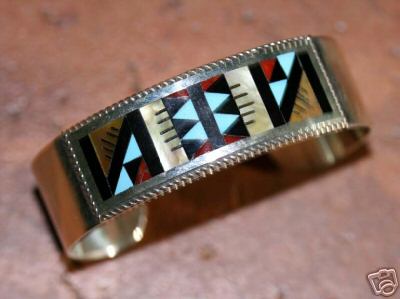 Zuni Native American Indian Multi_Stone Bracelet
