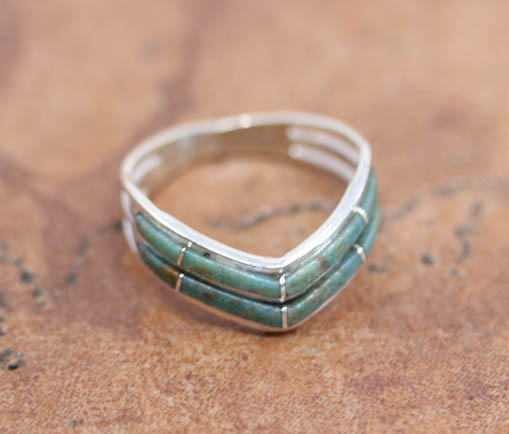 Zuni Silver Turquoise Ring Size 8 1/2