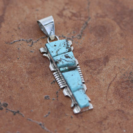 Navajo Silver Turquoise Pendant