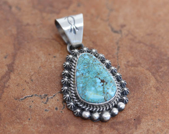 Navajo Silver Turquoise Pendant