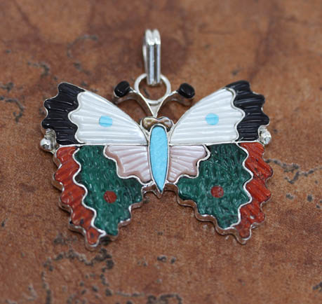 Zuni Silver Butterfly Pendant
