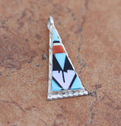 Zuni Silver Multi_Stone Pendant