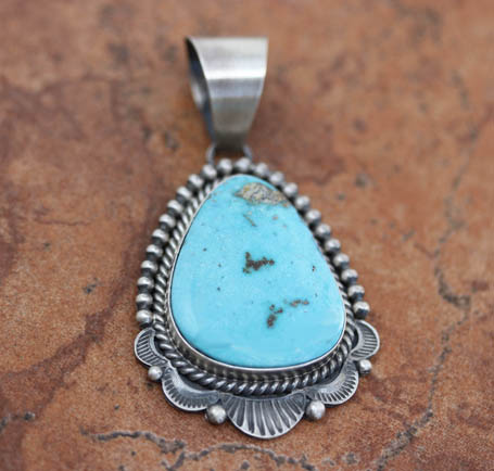 Navajo Silver Turquoise Pendant