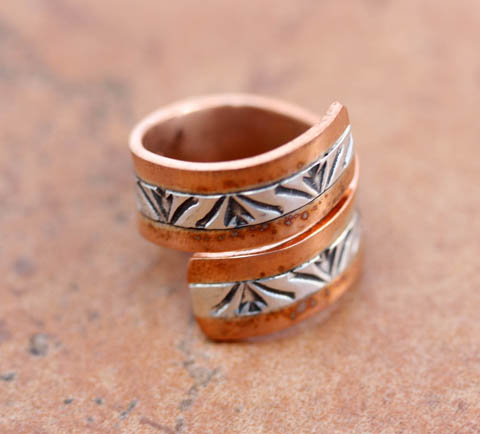 Navajo Silver Copper Ring Size 6_9