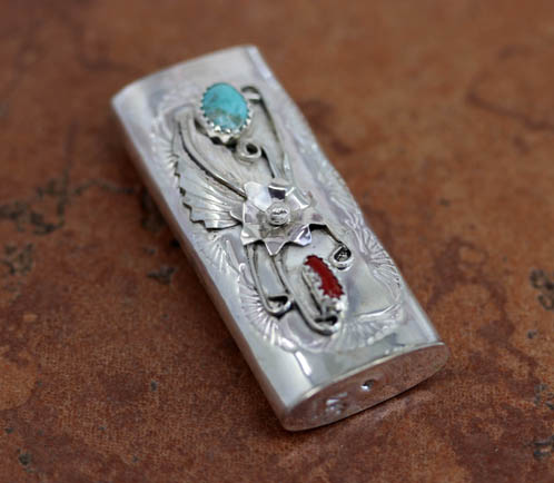 Navajo Turquoise Coral Lighter Case