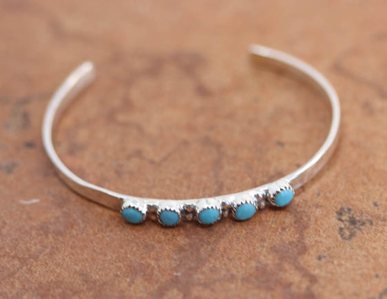 Navajo Sterling Turquoise Children's Bracelet