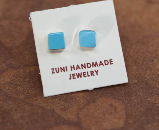 Zuni Silver Turquoise Earrings