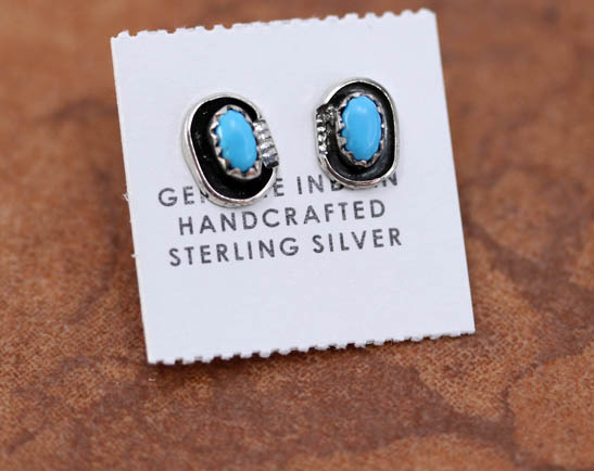 Navajo Silver Turquoise Earrings