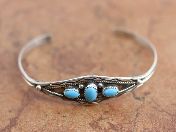 Navajo Silver Turquoise Bracelet