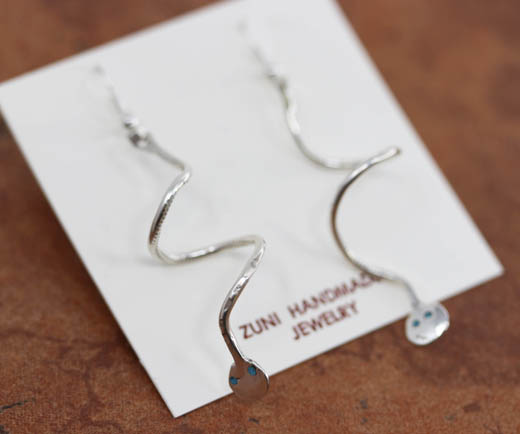 Zuni Sterling Turquoise Spiral Earrings