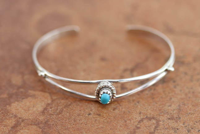 Navajo Sterling Silver Turquoise Children's Bracelet