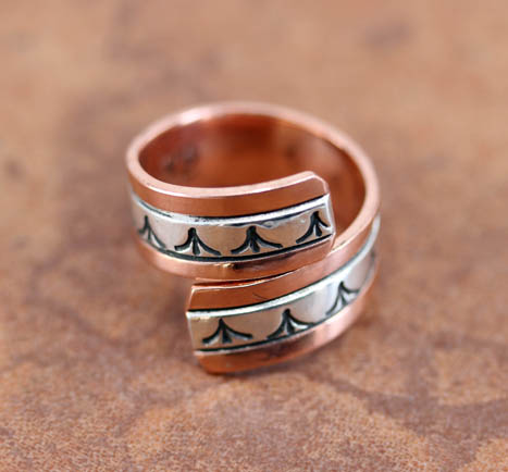 Navajo Silver Copper Ring Size 6_9