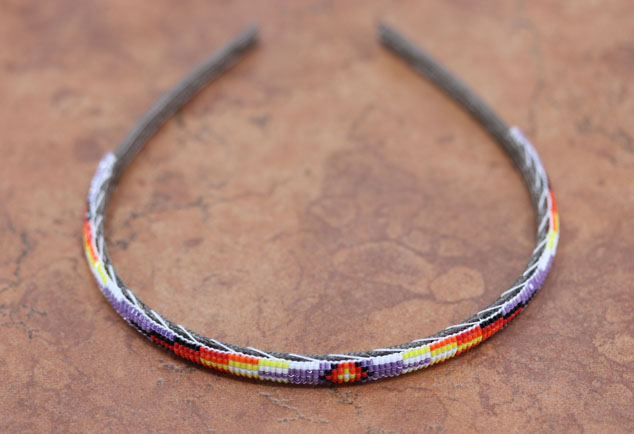 Navajo Leather Beaded Hairband