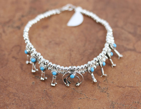 Navajo Turquoise Squash Blossom Bracelet