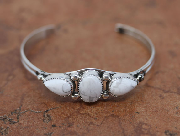 Navajo Silver Howlite Bracelet