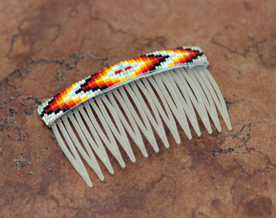 Navajo Beaded Hair Barrette Comb