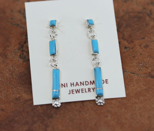 Zuni Silver Turquoise Earrings