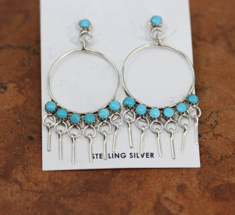 Zuni Silver Turquoise Earrings