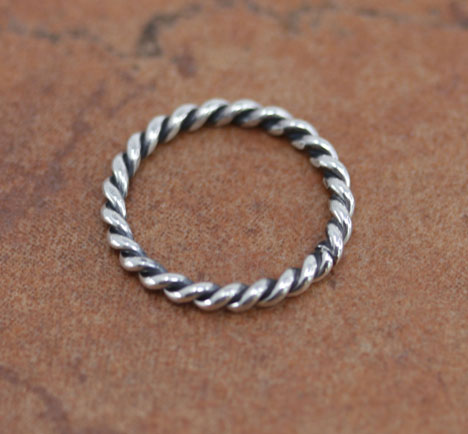Navajo Twisted Silver Ring Size 7