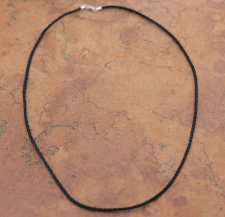 Woven Sterling Silver Black Satin Cord Chain