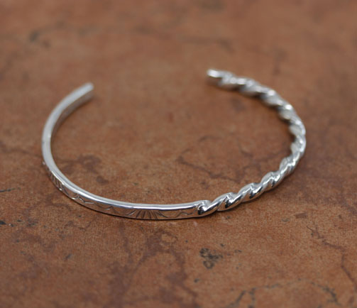 Navajo Sterling Silver Twisted Cuff Bracelet