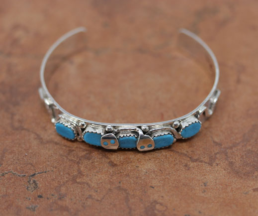 Zuni Silver Turquoise Bracelet by Effie C.