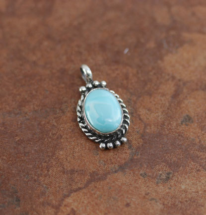 Navajo Silver Turquoise Pendant