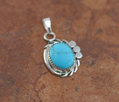 Navajo Silver Turquoise Pendant