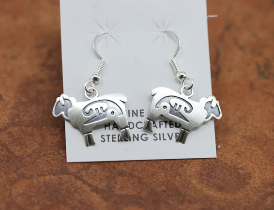 Navajo Sterling Silver Sheep Earrings by S Gene