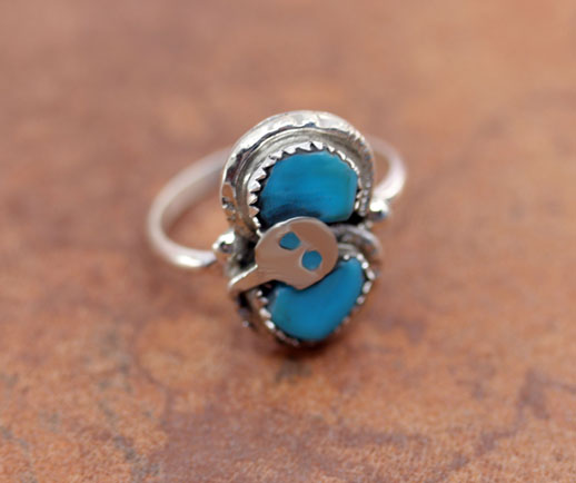 Zuni Silver Turquoise Ring Size 6