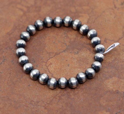 Navajo Pearl Silver Beaded Bracelet
