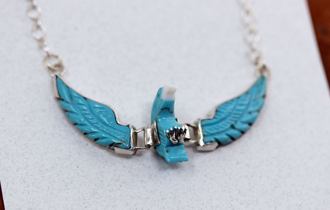 Navajo Silver Eagle Turquoise Necklace