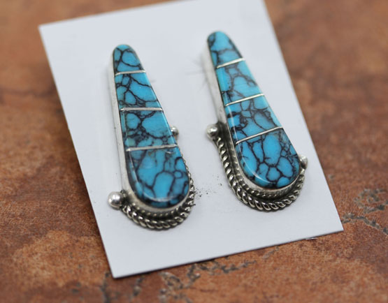 Navajo Silver Turquoise Earrings