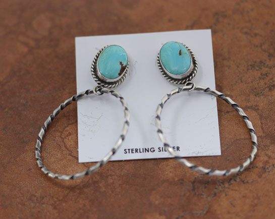 Navajo Silver Turquoise Earrings