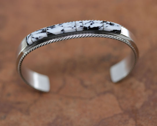 Navajo Silver White Buffalo Bracelet
