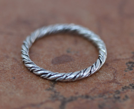 Navajo Twisted Silver Ring Size 6
