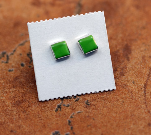 Zuni Silver Gaspeite Earrings