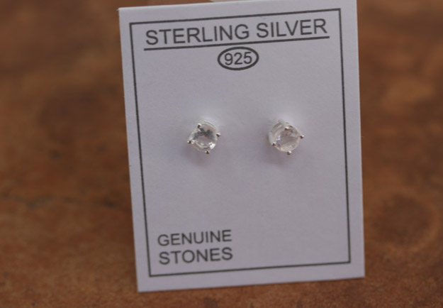 Sterling Silver Post Rose Quartz Earrings