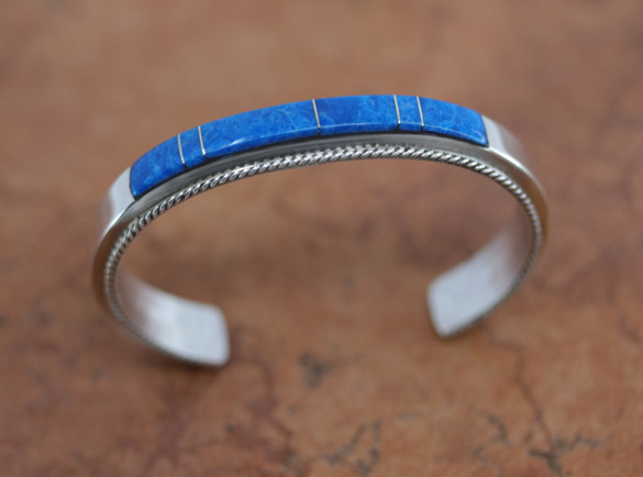 Navajo Silver Denim Lapis Bracelet