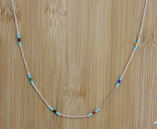 Silver Multi_Color Beaded Necklace