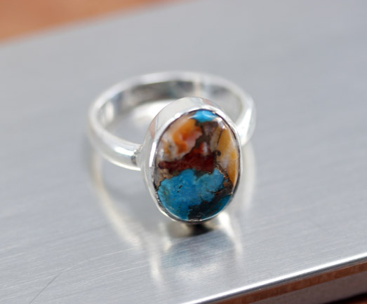 Sterling Silver Mojave Turquoise Ring Size 6