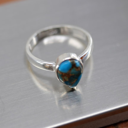 Sterling Silver Mojave Turquoise Ring Size 5 1/2