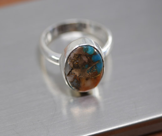 Sterling Silver Mojave Turquoise Ring Size 5 1/2