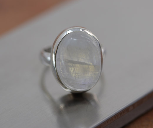 Sterling Silver Moonstone Ring Size 8 1/2