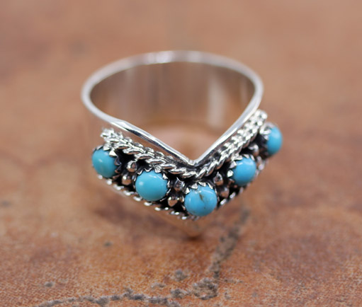 Navajo Silver Turquoise Ring Size 9 1/2