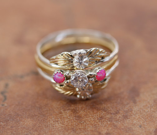 Navajo Silver Created Opal Wedding Ring Size 9