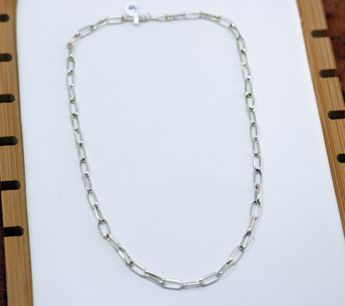 Navajo Silver Paper Clip Chain Necklace