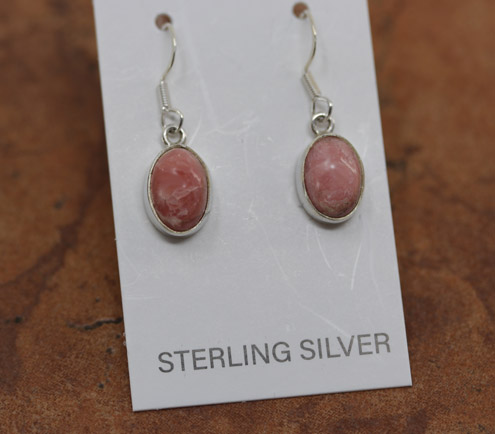 Sterling Silver Pink Quartz Earrings